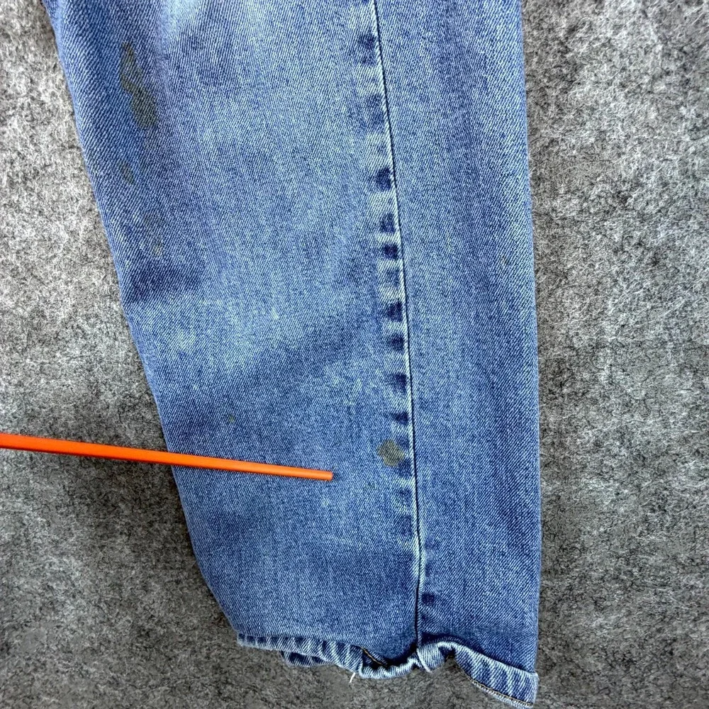 Levi's 505 Jeans Mens 32 Blue Denim Medium Wash Mid Rise Straight Leg Distressed